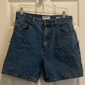 Cotton On medium wash mid thigh jean shorts